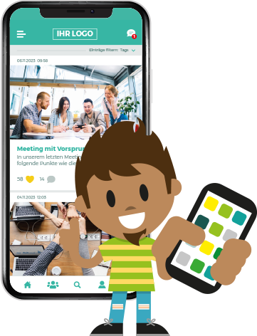 LOLYO MACH MITarbeiter-App DEMO - Smartphone Screen - motivierter Mitarbeitender