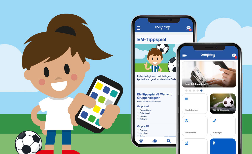 Mitarbeitermotivation: EM-Tippspiel in der Mitarbeiter-App