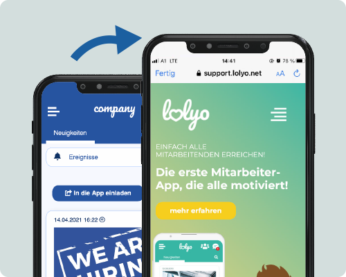 LOLYO Mitarbeiter-App in App Browser