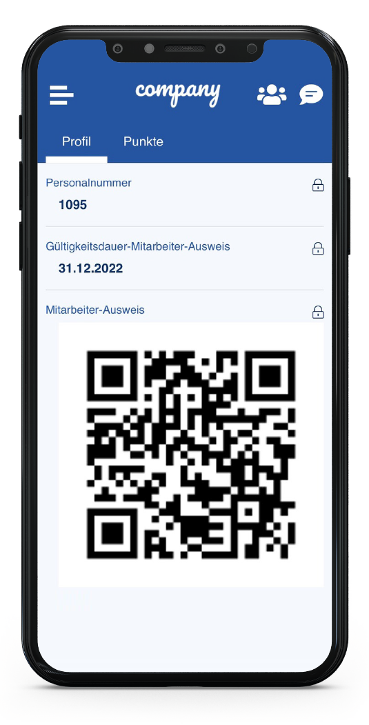 LOLYO Mitarbeiter-App digitaler Mitarbeiterausweis / Dienstausweis mit QR Code