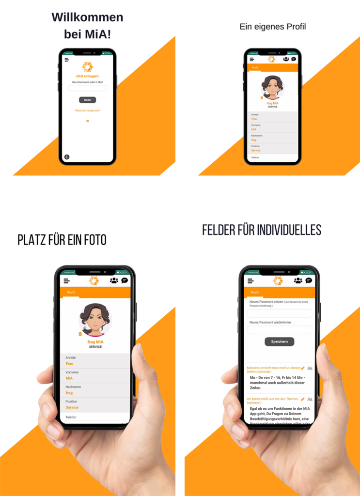 MiA Mitarbeiter-App Einfuehrungskampagne mit App Screens