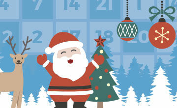Virtueller Adventskalender im mobilen Social Intranet von LOLYO mit Weihnachtsmann und Rentier