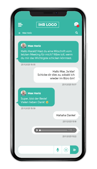 Mitarbeiter-App Smartphone Screen Chat