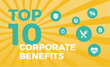 Top 10 Corporate Benefits - Icons zu Mitarbeitervergünstigungen - Teil 2 der Beitrags-Serie
