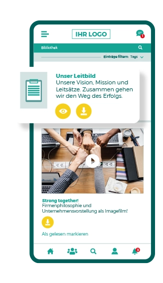 Smartphone App Screen - Dateiablage - Bibliothek