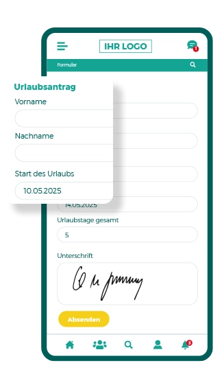Smartphone App Screen - Formulare