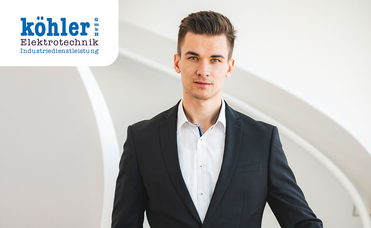 Mitarbeiter-App Zitat von Andreas Köhler, Trainee der Geschäftsführung, Köhler GmbH Elektrotechnik-Industriedienstleistung - Profilbild - Logo