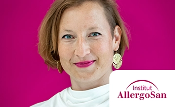 LOLYO Mitarbeiter-App Success Story - Portrait Susanne Haring, Interne Kommunikation + HR - Institut Allergosan LOGO