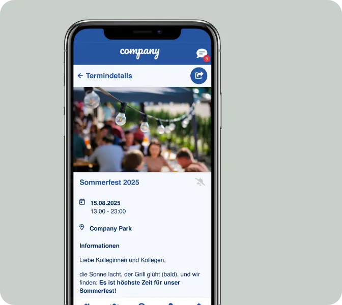 LOLYO Mitarbeiter-App Termine Info Page - Smartphone-Screen