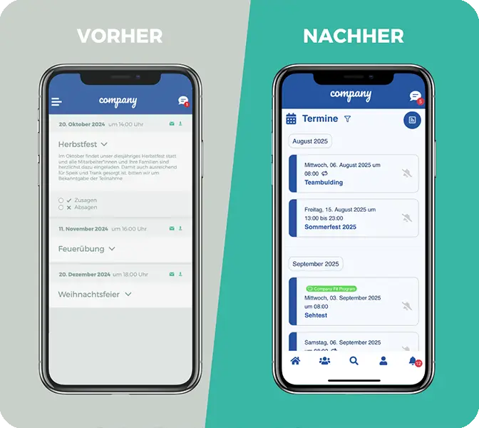 Mitarbeiter-App Termin Anzeige - App-Screen