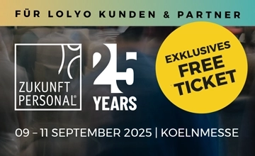 LOLYO Mitarbeiter-App bei der Zukunft Personal Europe Messe in Koeln - 09.-11. September 2025 Exklusive LOLYO Free Tickets