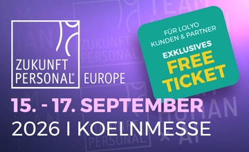 LOLYO Mitarbeiter-App bei der Zukunft Personal Europe Messe in Koeln - 15.-17. September 2026 Exklusive LOLYO Free Tickets