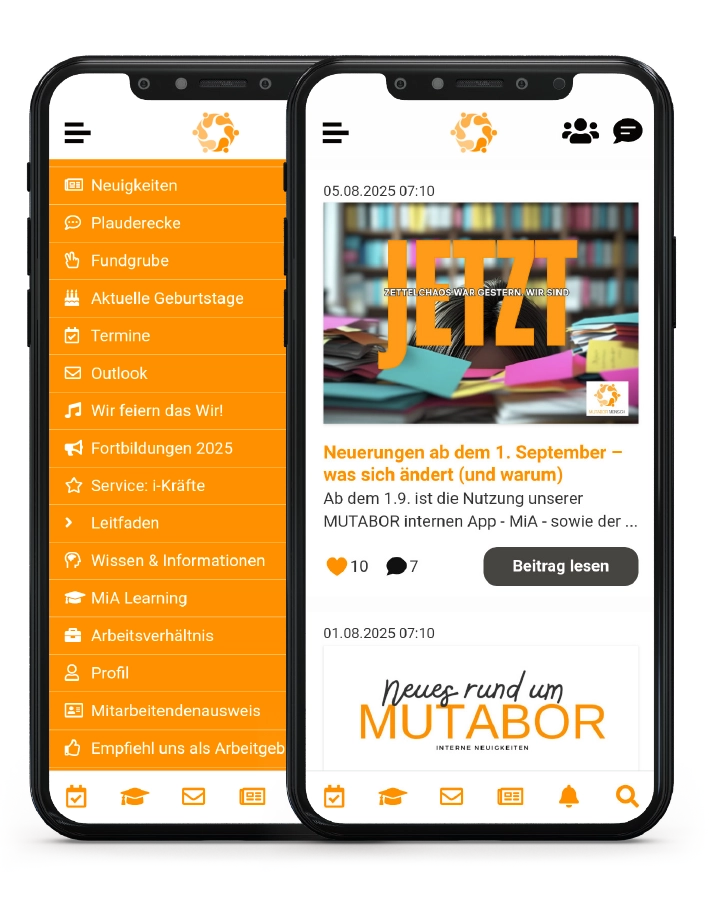 MiA Mitarbeiter-App Screens - News Feed - Plauderecke Vorstellung neuer Mitarbeitender