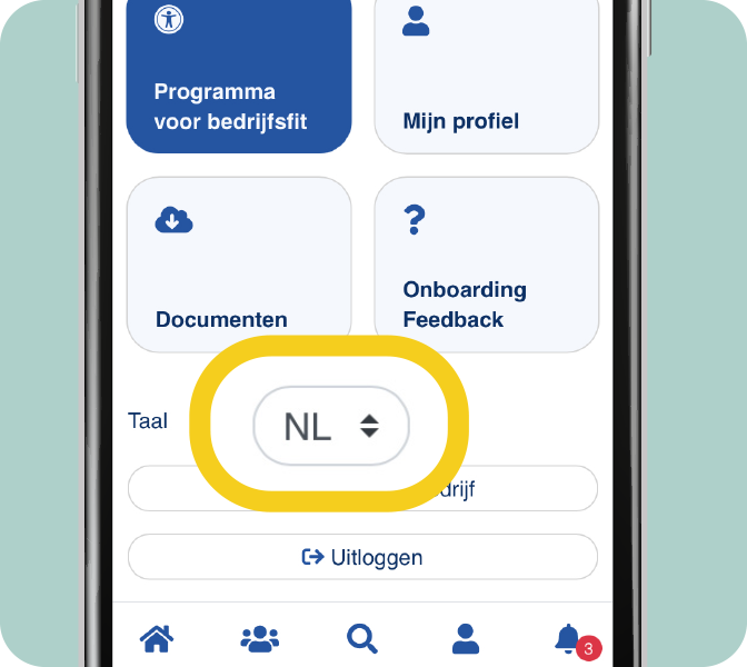 LOLYO Mitarbeiter-App - Sprach-Erweiterung - Niederlaendisch - App-Screen - Sprachauswahl