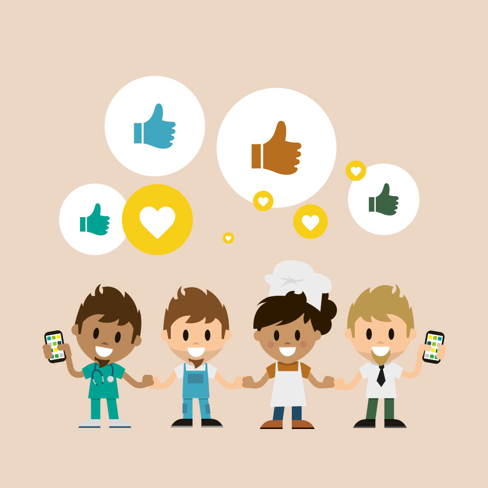 Mitarbeiter-App KI Assistent verbessert Employee Experience - LOLYO Figuren Icons