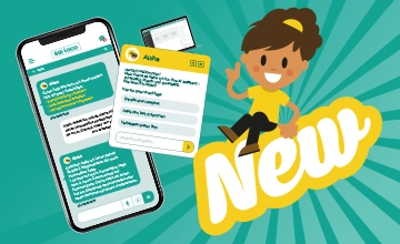 Aisha KI Assistentin in der Mitarbeiter-App - App-Screens, LOLYO Figur