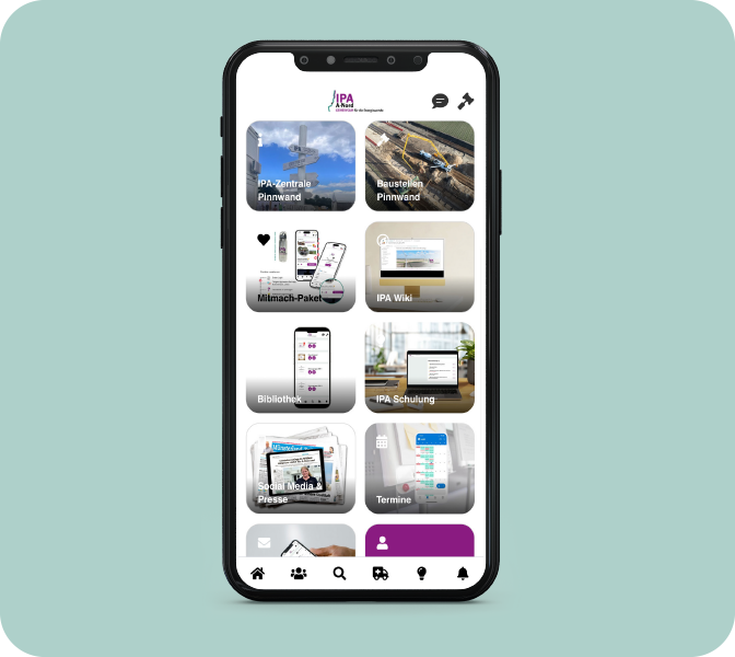 Wir sind IPA Mitarbeiter-App - Smartphone Screen - Digitales Onboarding und Wissenstransfer