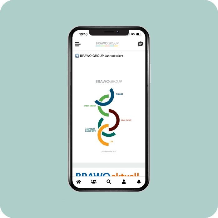 Datei Management, Dokumenten Verwaltung BRAWOpedia - Volksbank Brawo Mitarbeiter-App Screen