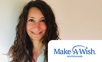 Mitarbeiter-App Success Story Make-A-Wish Deutschland - Best Practice -Sozialwesen - Non Profit - Portrait Kerstin Korell, LOGO