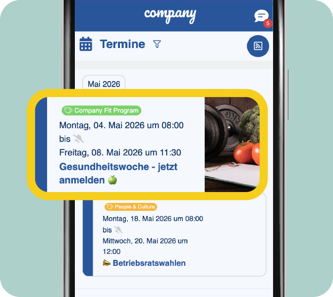 Mitarbeiter-App New Feature - Termin Uebersicht Bilder - Smartphone Screen