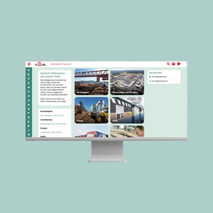 Mitarbeiter-App Services - Arbeitsschutz - Unterweisungen - Gesundheitsangebote - PC + App-Screen