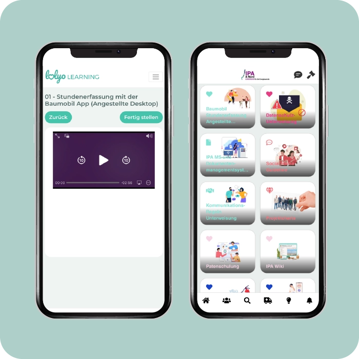 eLearning per Mitarbeiter-App: Unterweisungen, Kurse und Tutorials für Fachkräfte immer und überall verfügbar Mitarbeiter-App IPA A Nord - Schulungen - Unterweisung - eLearning