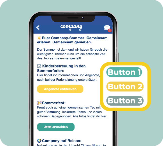 Mitarbeiter-App Button-Styles - App-Screen