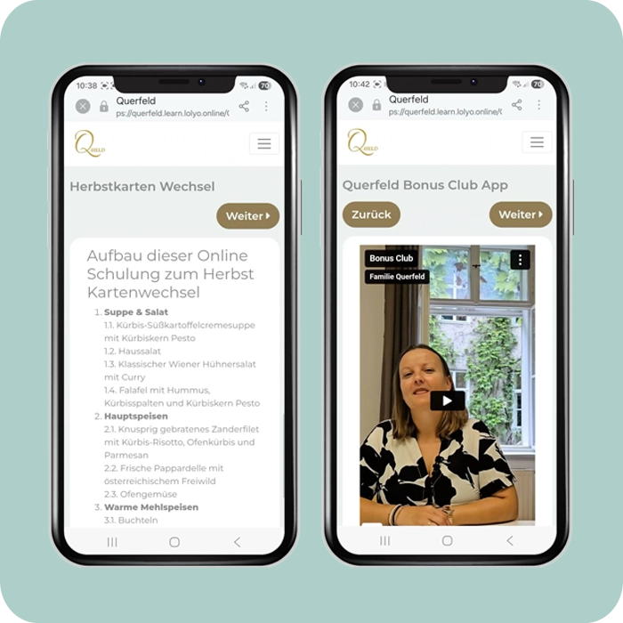 Mitarbeiter-App digitale Wissensvermittlung - App-Screens
