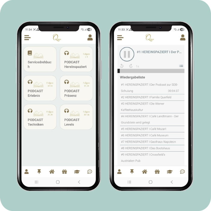 Wissen on Demand in der Mitarbeiter-App Digitales Lernangebot in der Mitarbeiter-App - Smartphone Screens