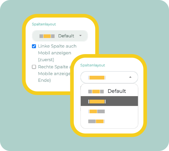 Mitarbeiter-App - New Feature - Seiten Layouts konfigurieren - Ausschnitt
