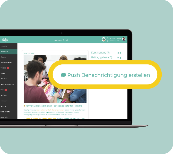 Die Info ist wichtig, aber nicht alle haben Sie als "gelesen" markiert? Senden Sie einfach Reminder aus. Mitarbeiter-App Hidden-Hint - Reminder für Lesebestätigungen